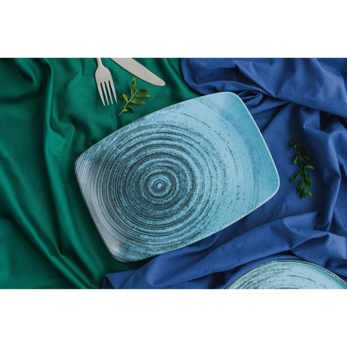 Блюдо прямоугольное Lykke turquoise, 27×19 см цвет бирюзовый - фото 5 - id-p225671585