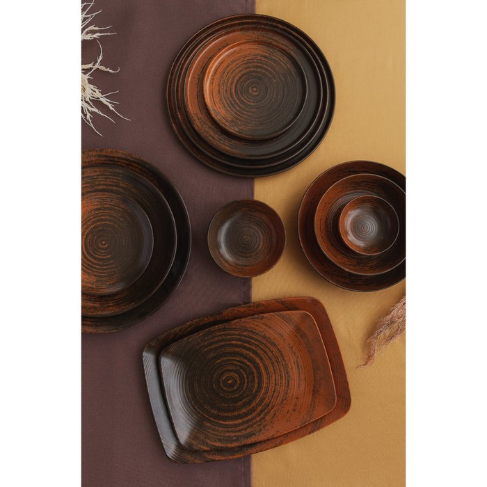 Блюдо прямоугольное Lykke brown, 32×23 см, цвет коричневый - фото 5 - id-p225671594