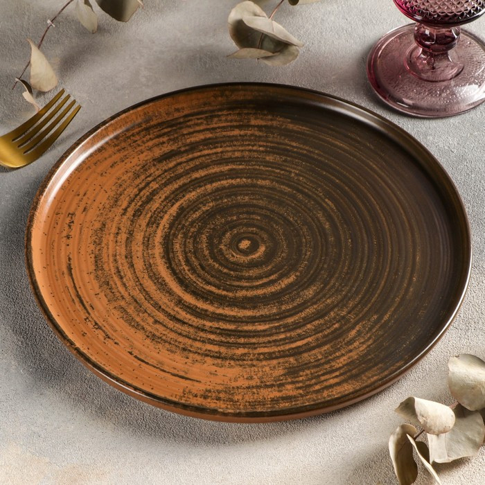 Тарелка с вертикальным бортом Lykke brown, d=24 см, цвет коричневый - фото 3 - id-p225671684
