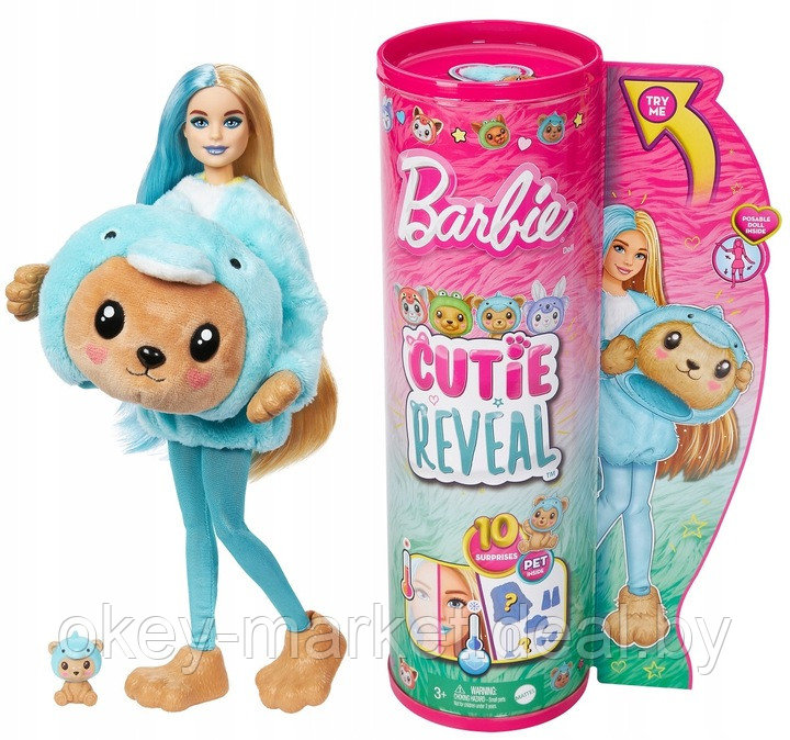 Кукла Barbie Cutie Reveal Медведь-дельфин HRK25 - фото 1 - id-p225671745