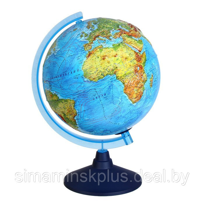 Интерактивный глобус физико-политический рельефный, диаметр 250 мм, с подсветкой от батареек, с очками - фото 1 - id-p225671942