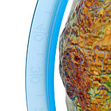 Интерактивный глобус физико-политический рельефный, диаметр 250 мм, с подсветкой от батареек, с очками, фото 3