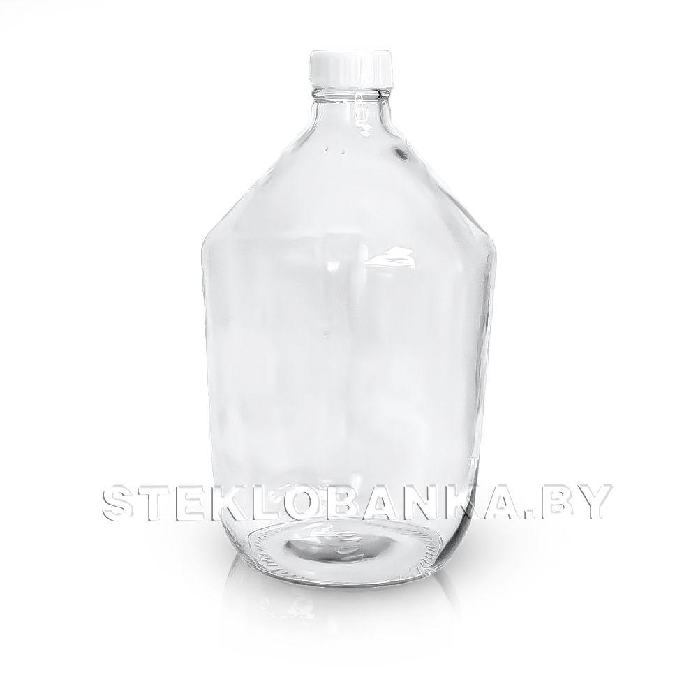 Стеклянный бутыль 10 л. (10000 мл.) с крышкой прозрачный - фото 1 - id-p200643376