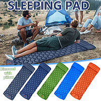 Туристический сверхлегкий матрас со встроенным насосом SLEEPING PAD и воздушной подушкой Оранж