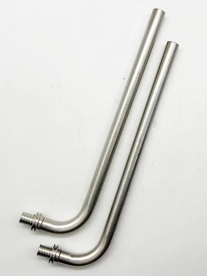 Трубка Г-образная для подключения радиаторов аксиальная 16x2,2- 15/250 нержавеющая сталь - фото 2 - id-p225674022
