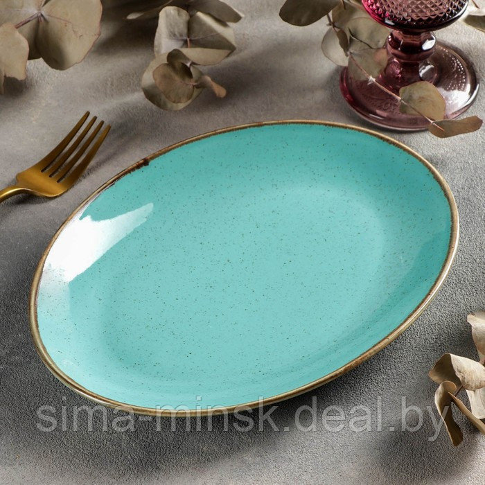 Блюдо овальное Turquoise, 18×24 см, цвет бирюзовый - фото 3 - id-p225674675