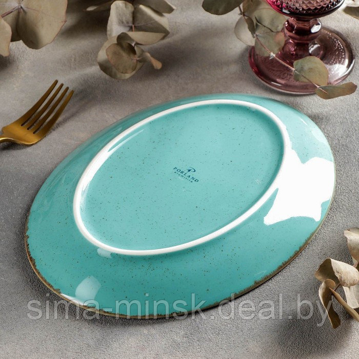Блюдо овальное Turquoise, 18×24 см, цвет бирюзовый - фото 4 - id-p225674675