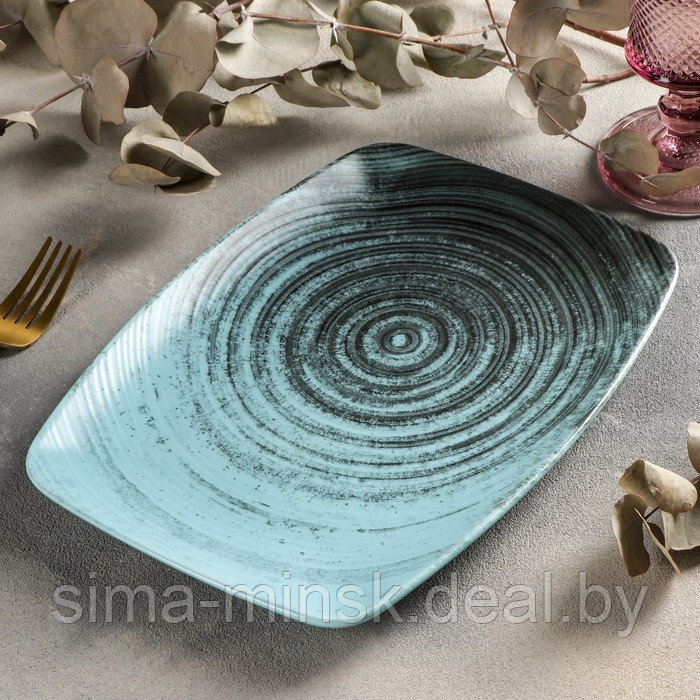 Блюдо прямоугольное Lykke turquoise, 27×19 см цвет бирюзовый - фото 3 - id-p225674680
