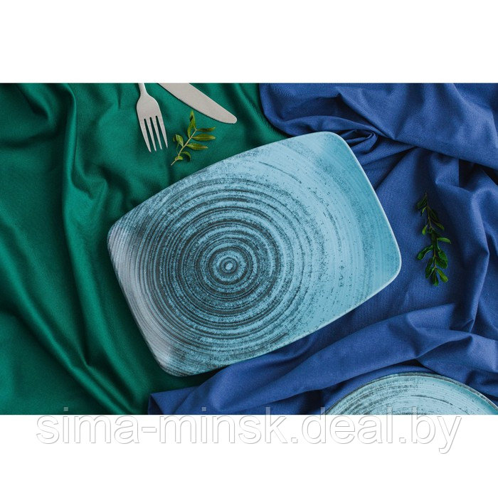 Блюдо прямоугольное Lykke turquoise, 27×19 см цвет бирюзовый - фото 5 - id-p225674680
