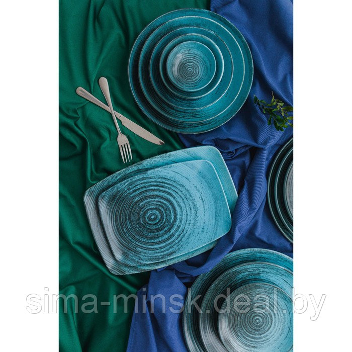 Блюдо прямоугольное Lykke turquoise, 27×19 см цвет бирюзовый - фото 6 - id-p225674680