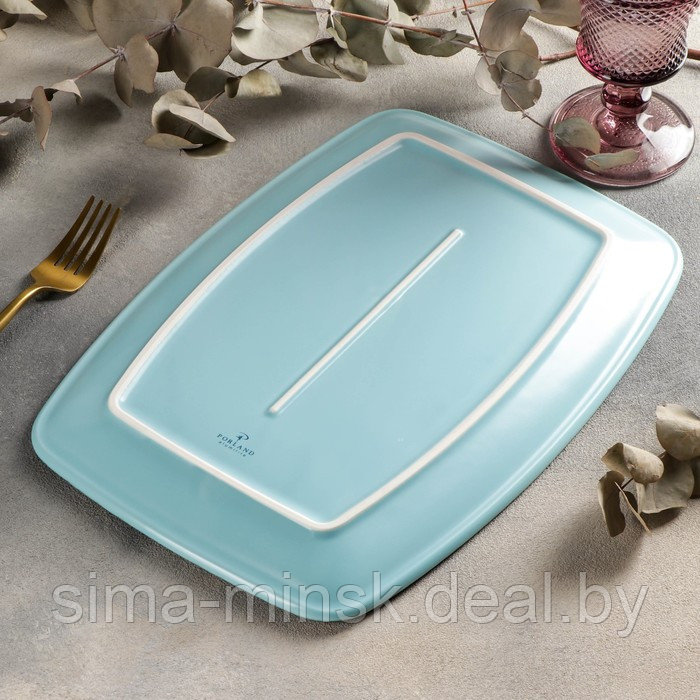 Блюдо прямоугольное Lykke turquoise, 32×23 см, цвет бирюзовый - фото 4 - id-p225674709