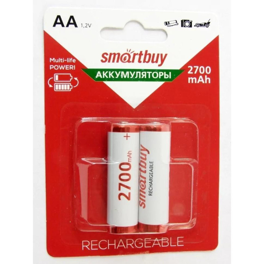 Smartbuy AA/2BL 2700 mAh (24/240) (SBBR-2A02BL2700) (2шт. в уп-ке) - фото 1 - id-p225674834