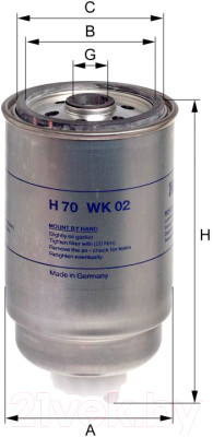 Топливный фильтр Hengst H70WK02 - фото 1 - id-p225678800