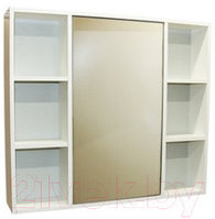 Шкаф с зеркалом для ванной СанитаМебель Сизаль 14.850