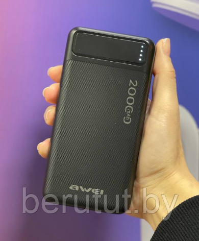 Повербанк Power Bank 20000mah AWEI P6K - фото 3 - id-p225689885