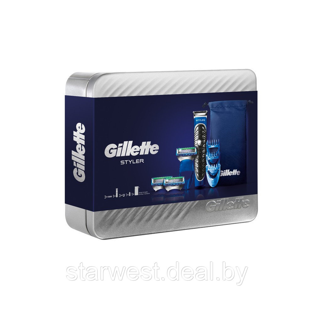 Gillette Styler Триммер, Бритва и Стайлер + 3 кассеты Fusion Proglide Power + 1 батарейка + 1 Сумочка-чехол - фото 4 - id-p225690428