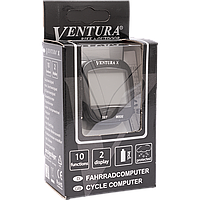 Велокомпьютер VENTURA Х, 5-244550, 10 ф-ций, черный