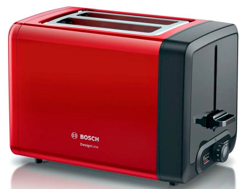 Тостер Bosch TAT4P424 970Вт красный/черный - фото 1 - id-p225690904