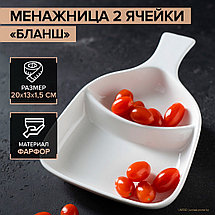 Менажница Бланш, фарфор, 2 секции, фото 2