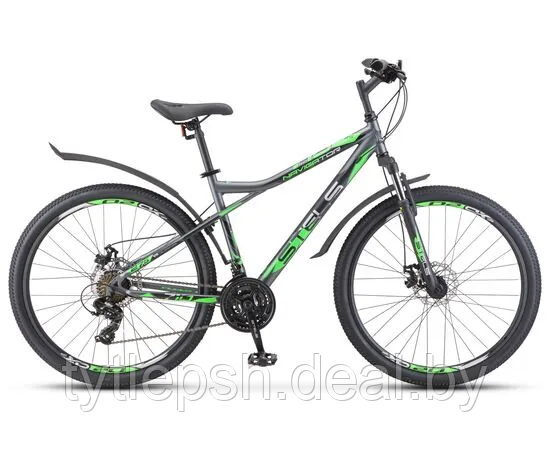 Велосипед Stels Navigator 710 MD 27.5 р.18 2023 (Антрацитовый/зелёный/чёрный) - фото 1 - id-p225704134