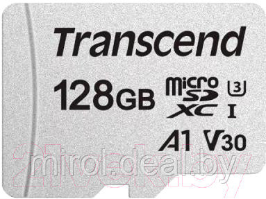 Карта памяти Transcend microSDXC 128GB UHS-I V30 (TS128GUSD300S) - фото 1 - id-p225704206