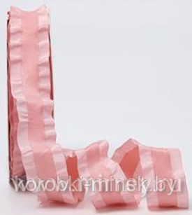 Лента декоративная "Волнистый кант", 25см х 10ярд, полиэстер Розовый пион
