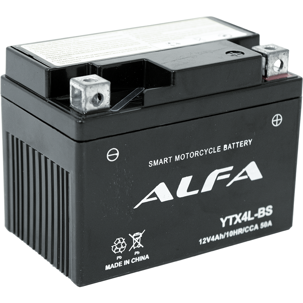 Аккумуляторная батарея марки ALFA YTX4L-BS 4Ah (50A 113*70*85)