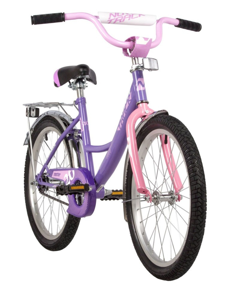 Велосипед NOVATRACK 20" VECTOR фиолетовый, защита А-тип, тормоз нож., крылья и багажник хром. - фото 1 - id-p225707990