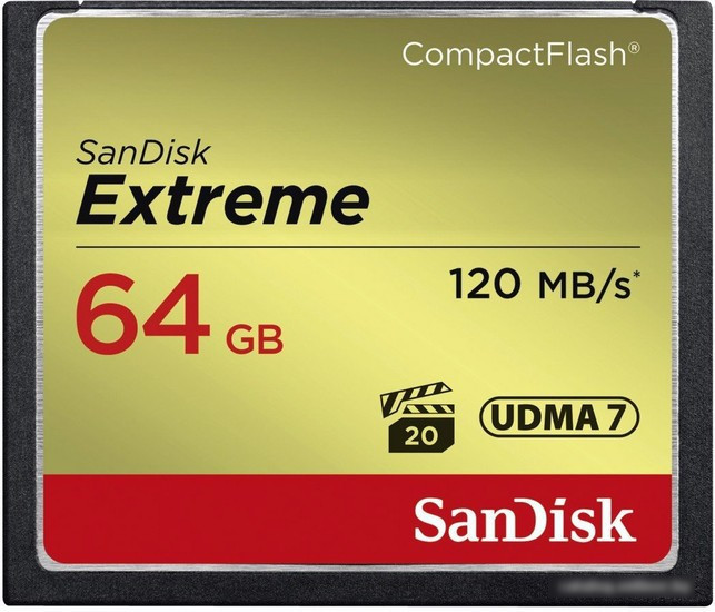 Карта памяти SanDisk Extreme CompactFlash 64GB [SDCFXSB-064G-G46] - фото 1 - id-p225723514