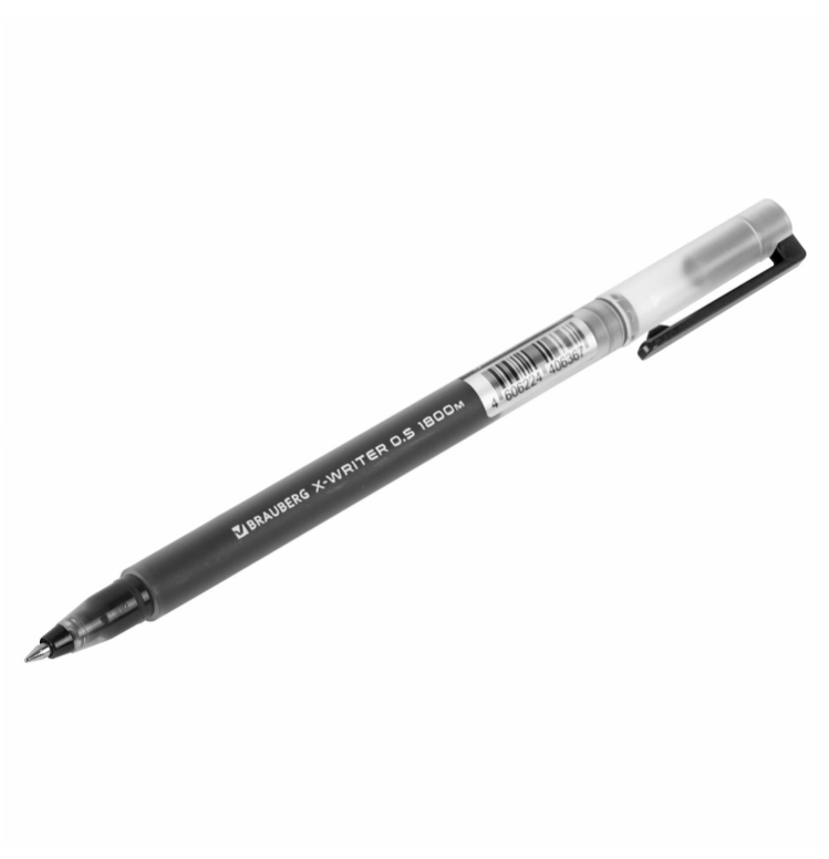 Ручка гелевая BRAUBERG "X-WRITER 1800", черная, стандартный узел 0,5 мм - фото 9 - id-p225723539