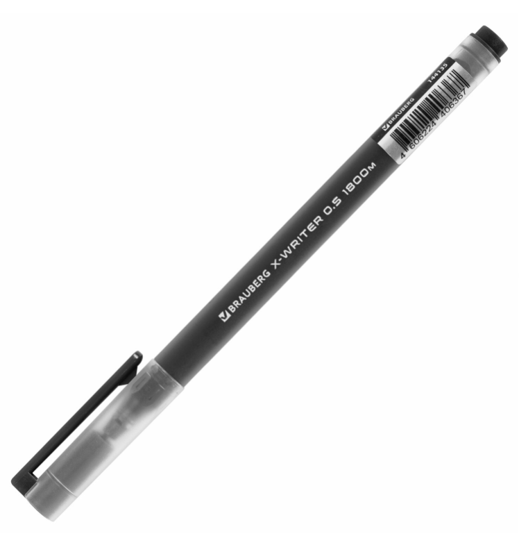 Ручка гелевая BRAUBERG "X-WRITER 1800", черная, стандартный узел 0,5 мм - фото 6 - id-p225723539