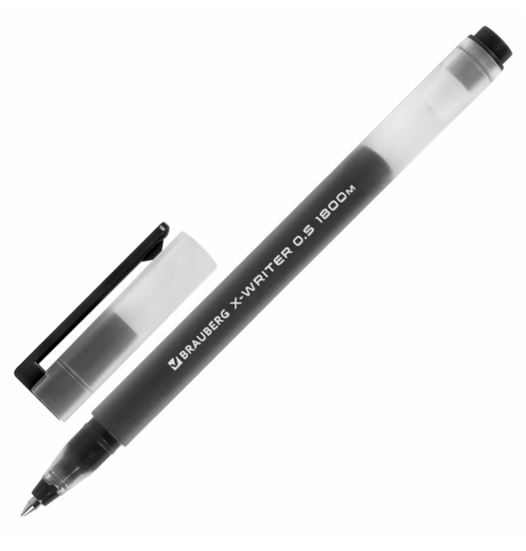 Ручка гелевая BRAUBERG "X-WRITER 1800", черная, стандартный узел 0,5 мм - фото 7 - id-p225723539