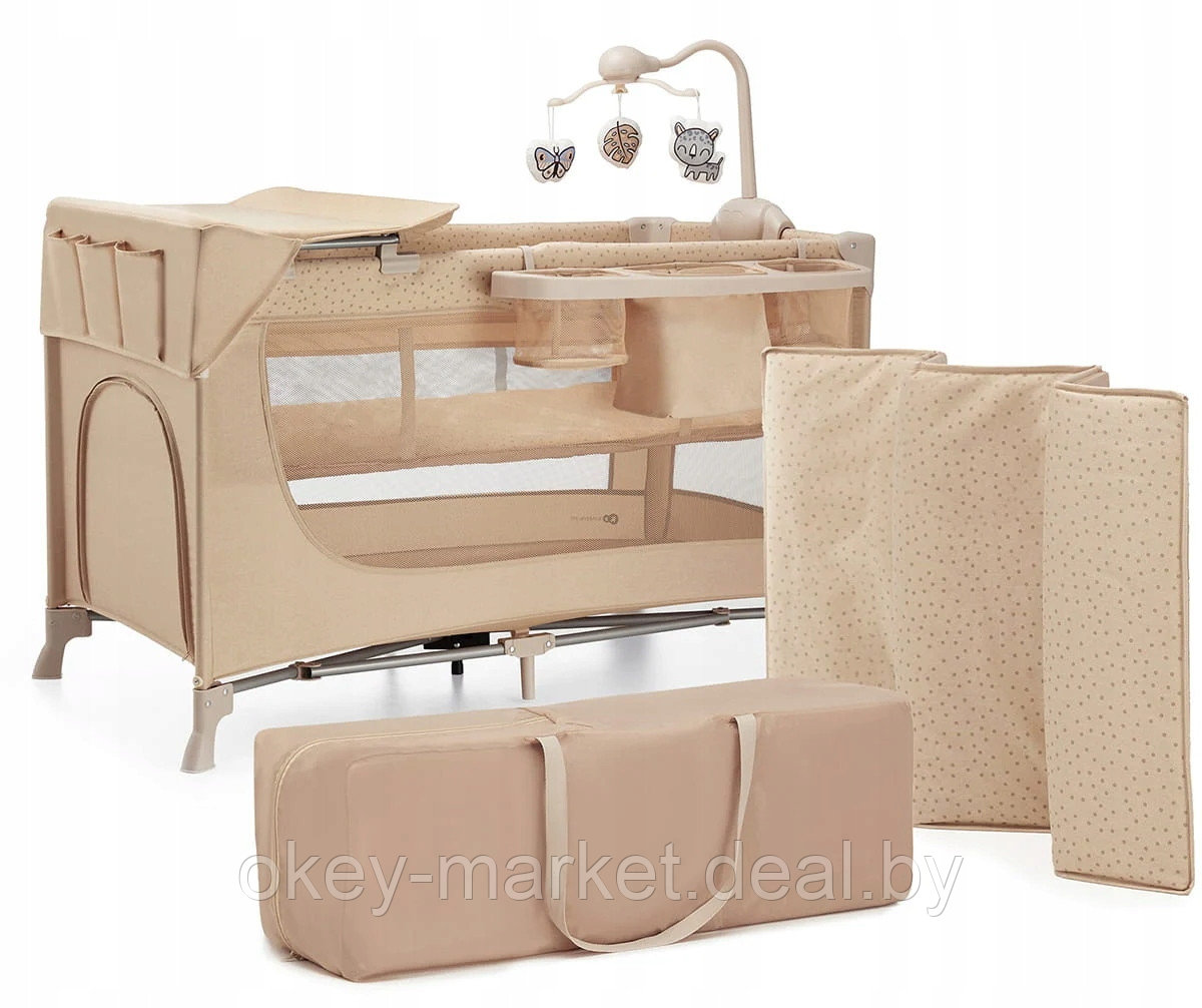 Детский манеж-кровать Kinderkraft Joy 2 с аксессуарами Baige - фото 1 - id-p225725557