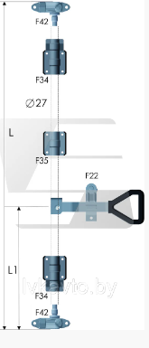 Штанговый запор d22 фургонная/Delta рукоятка , Польша - фото 1 - id-p225725559