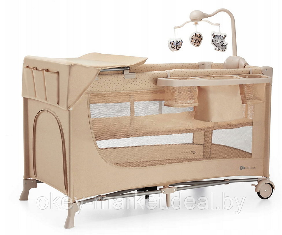 Детский манеж-кровать Kinderkraft Joy 2 с аксессуарами Baige - фото 2 - id-p225725557