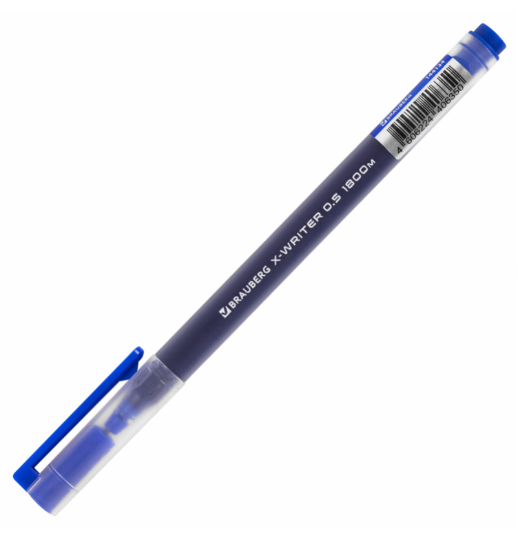 Ручка гелевая BRAUBERG "X-WRITER 1800", синяя, стандартный узел 0,5 мм - фото 4 - id-p225725295