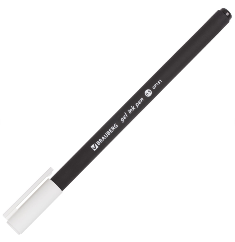 Ручка гелевая BRAUBERG "Matt Gel", черная, корпус soft-touch, узел 0,5 мм, линия 0,35 мм - фото 3 - id-p225730687