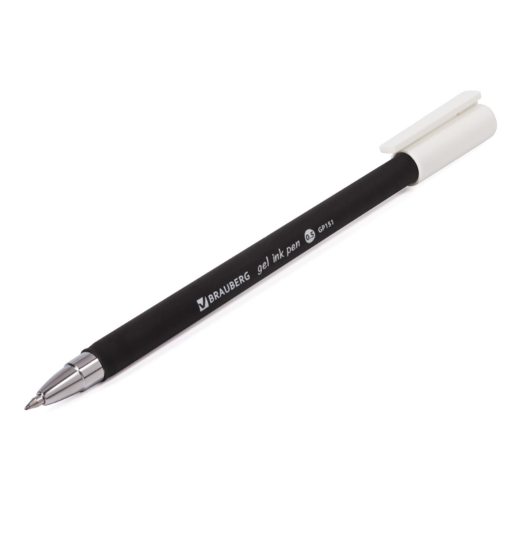 Ручка гелевая BRAUBERG "Matt Gel", черная, корпус soft-touch, узел 0,5 мм, линия 0,35 мм - фото 4 - id-p225730687