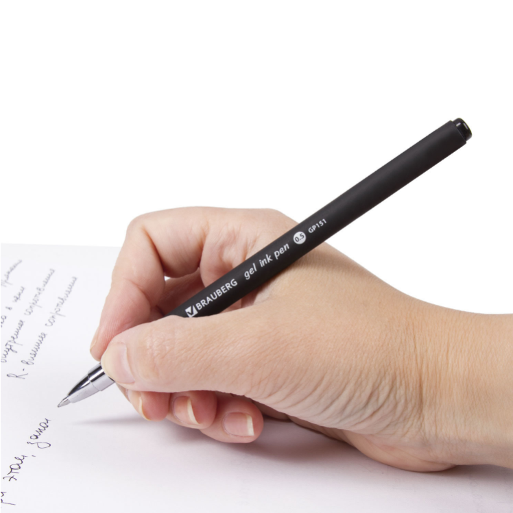 Ручка гелевая BRAUBERG "Matt Gel", черная, корпус soft-touch, узел 0,5 мм, линия 0,35 мм - фото 8 - id-p225730687
