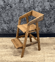 Растущий стул из массива ольхи цвет "Дуб"