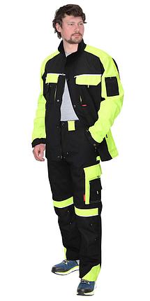 Костюм СИРИУС-ОНИКС куртка, брюки черный с лимонным, фото 2