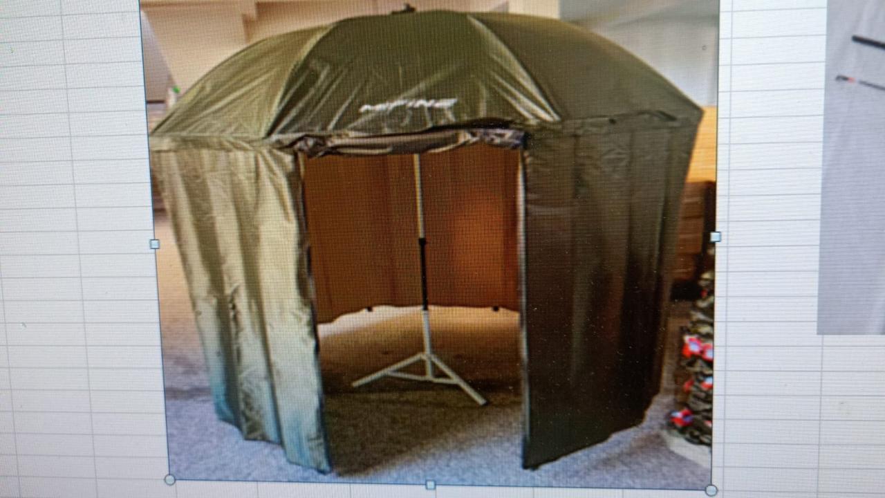 Зонт шатер рыболовный с тентом Mifine 55081  шторка закрывается полностью, диаметр 195 см