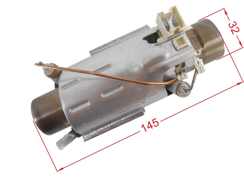 Тэн (нагревательный элемент) проточный для посудомоечной машины Beko HTR150AC (1800W, L-145, D-32, Irca, - фото 6 - id-p52048544