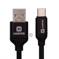 HARPER SCH-730 Black Кабель USB AM-- USB-C 1м