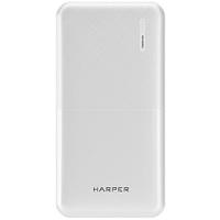 Аккумулятор внешний портативный Harper PB-10011 White (10 000mAh; Тип батареи Li-Pol; Выход 5V/2,1A; LED