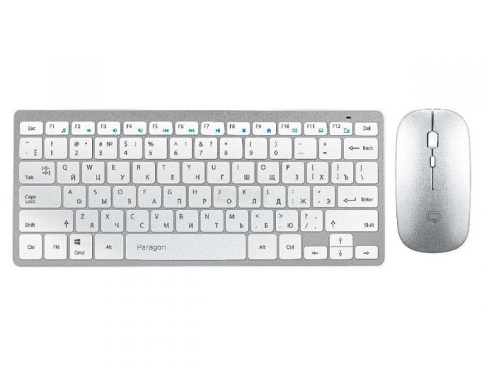 Комплект беспроводной клавиатура+мышь Qumo Paragon K15/M21, Wireless, Серебристый/Белый 24188 - фото 1 - id-p225733708