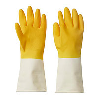 IKEA/ РИННИГ хозяйственные перчатки, M, ярко-желтый/белый с оттенком