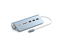 Док-станция Satechi Type-C Aluminum USB 3.0 Hub and Card Reader ST-TCHCRB (3xUSB 3.0, SD, micro-SD) Синий