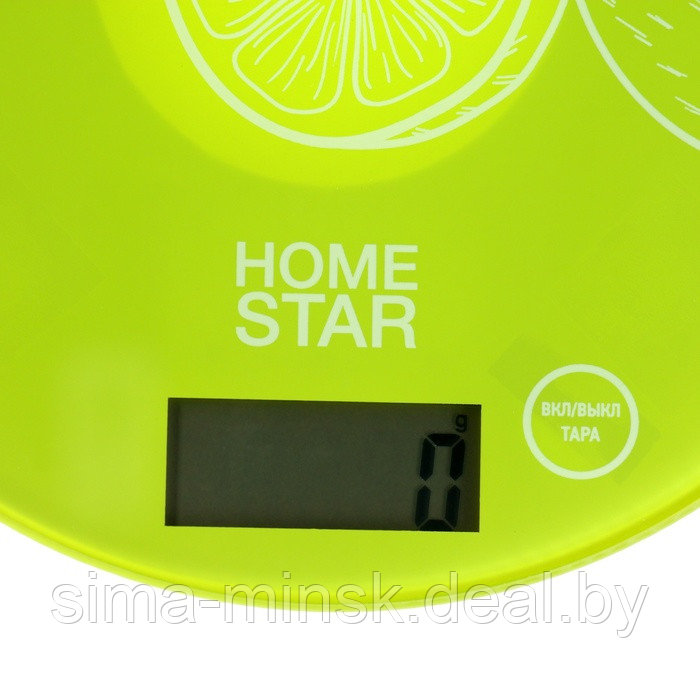 Весы кухонные HOMESTAR HS-3007S, электронные, до 7 кг, картинка "лайм" - фото 3 - id-p225739381