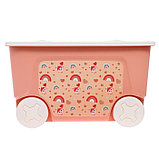 Детский ящик «Малышарики» на колесах, 50 л, цвет карамельный, фото 2